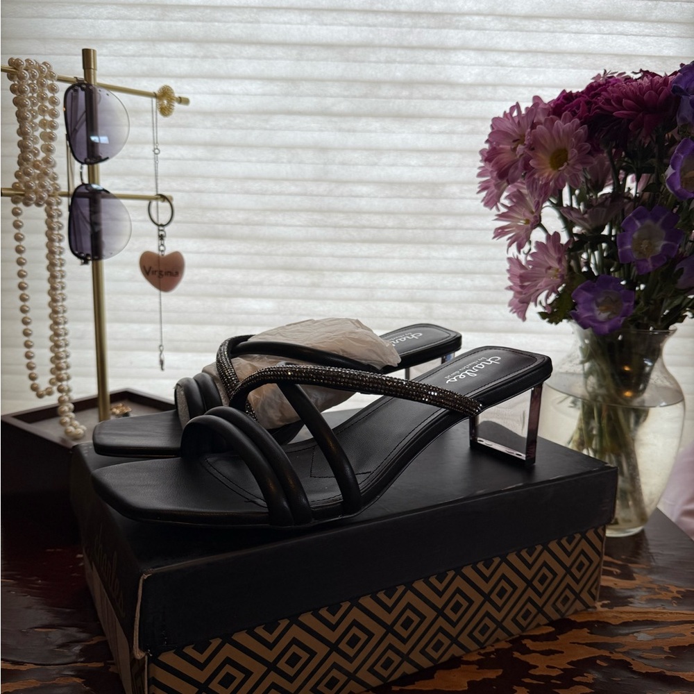 Charles David Black Strappy Heels